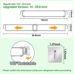 Millsten rv-fridge-bars 14-25-6in support shelves during travel.