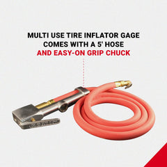 Milton 518 gauge features magnified viewing window for clear PSI readings.