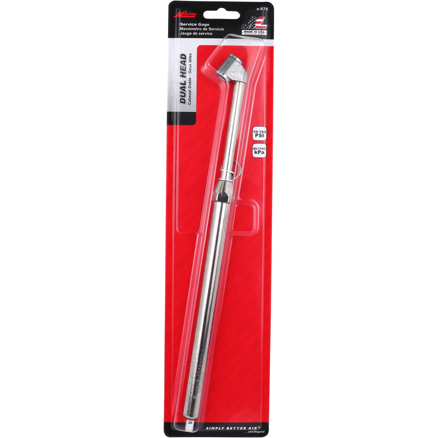 Milton S-976 versatile gauge fits cars, trucks, bikes, RVs, motorcycles