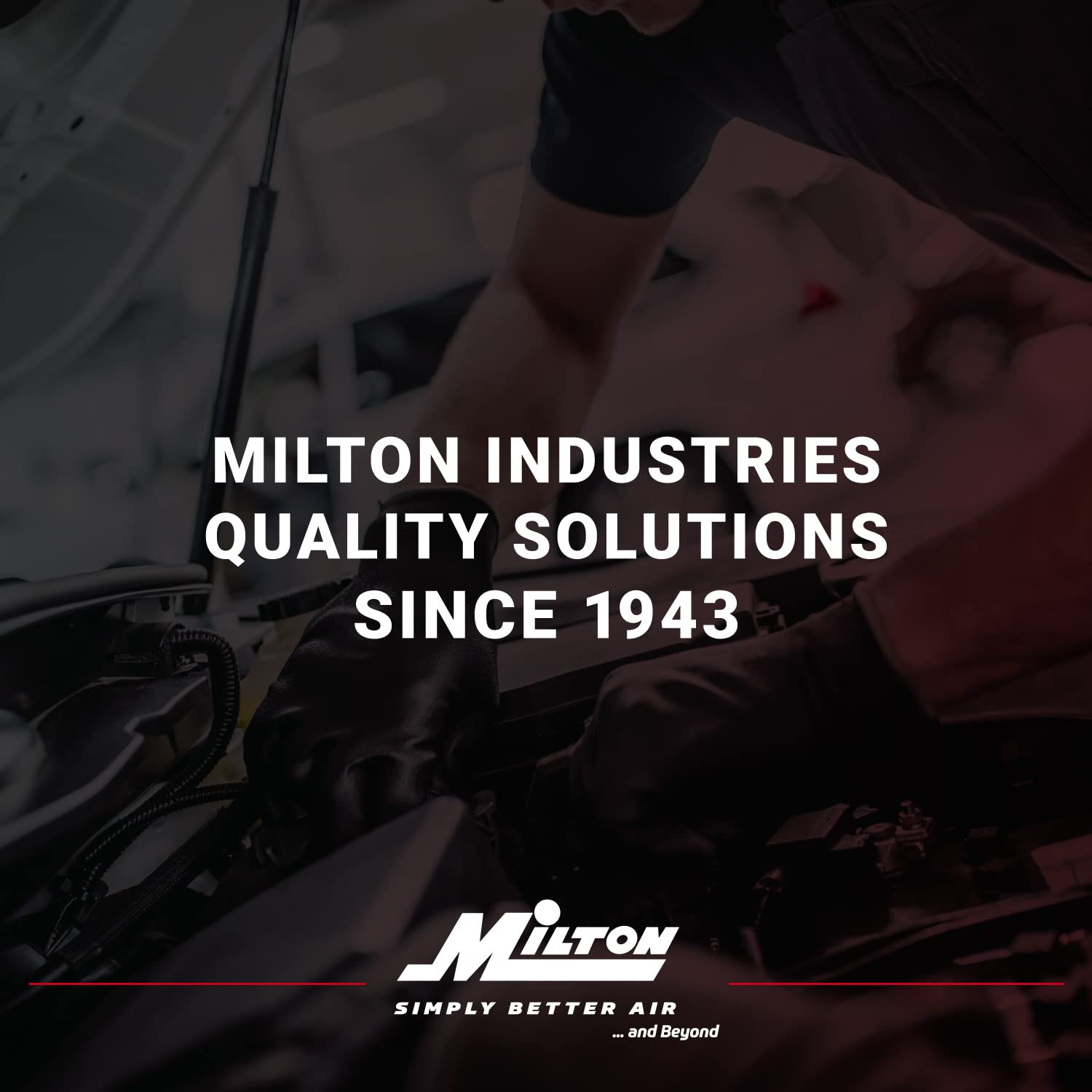 Milton 1/4 inch NPT inlet supports standard air hoses.