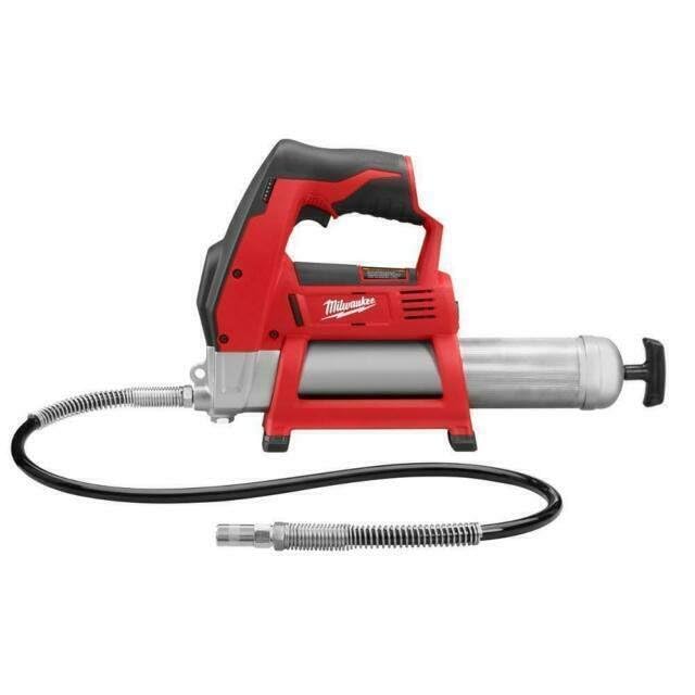 Milwaukee 2446-20 grease gun integrated hose storage for mess-free transport