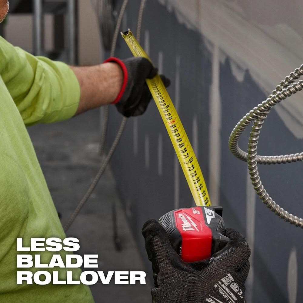 Milwaukee Electric 25ft tape measure durable housing for rough job sites
