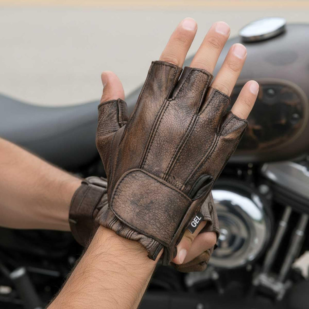 Gel-padded palm Milwaukee Leather gloves for cushioned comfort