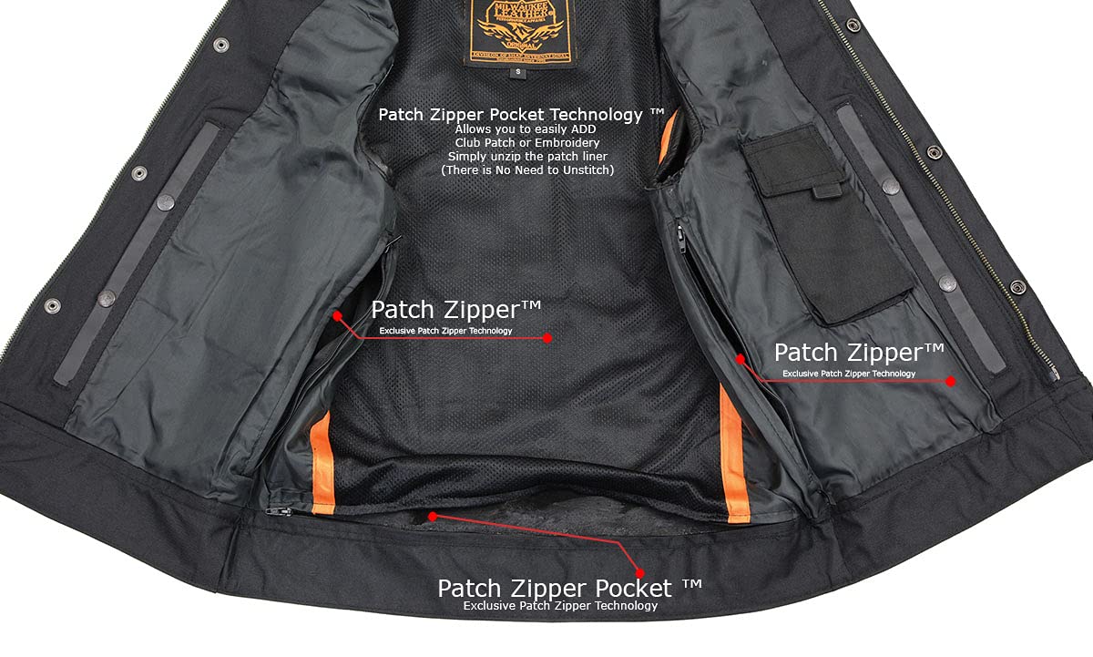 Milwaukee Leather LKM3710 lower pockets enable quick access to small items while riding.