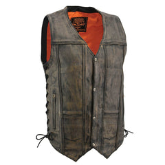 Milwaukee Leather MLM3540 front view with 10-pocket layout for riders