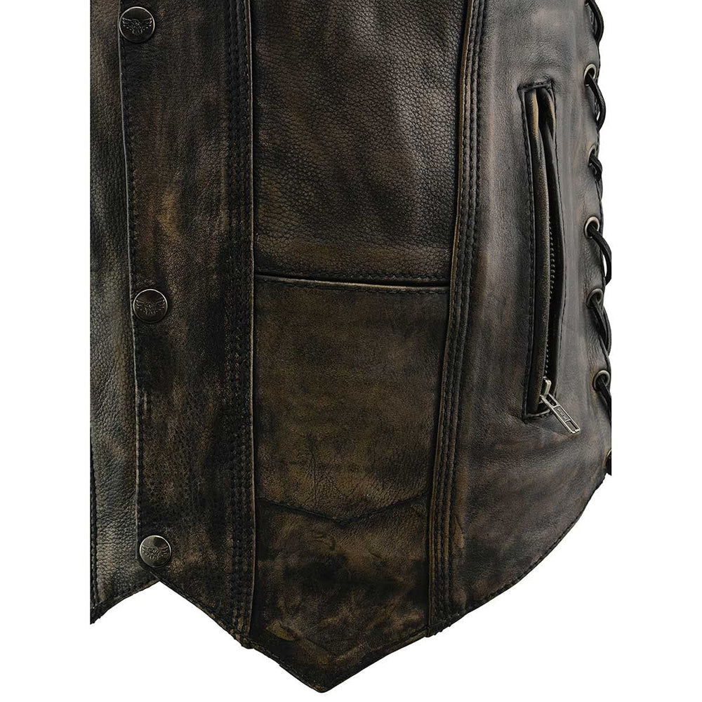 Milwaukee Leather MLM3540 inside deep pockets for secure storage