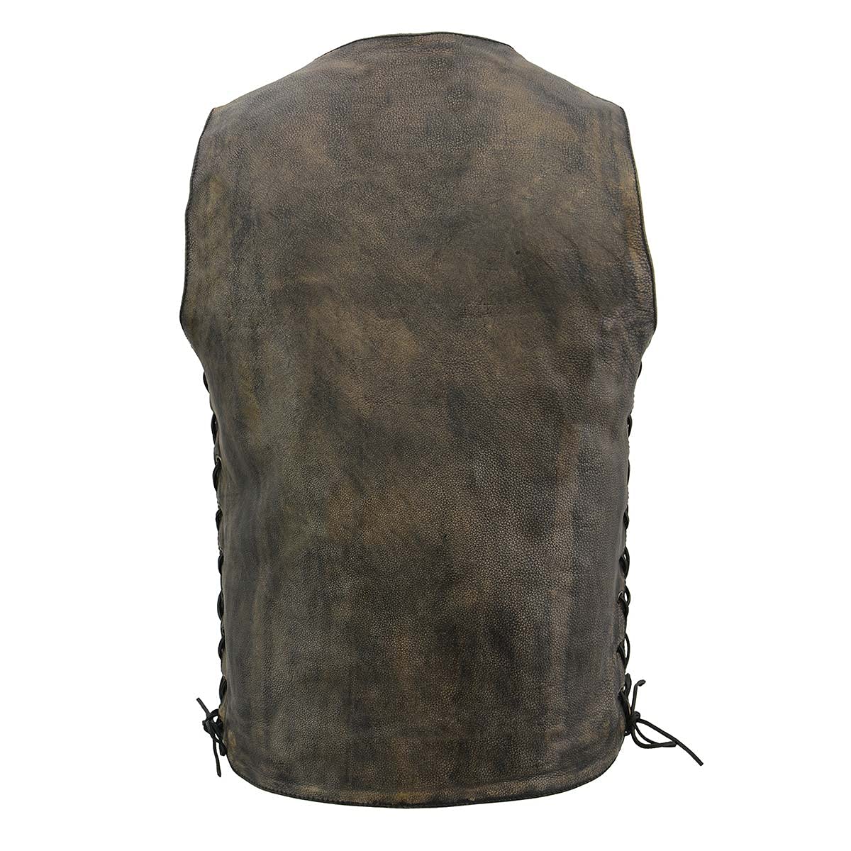 Milwaukee Leather MLM3540 side view highlights adjustable side lacing for a better fit