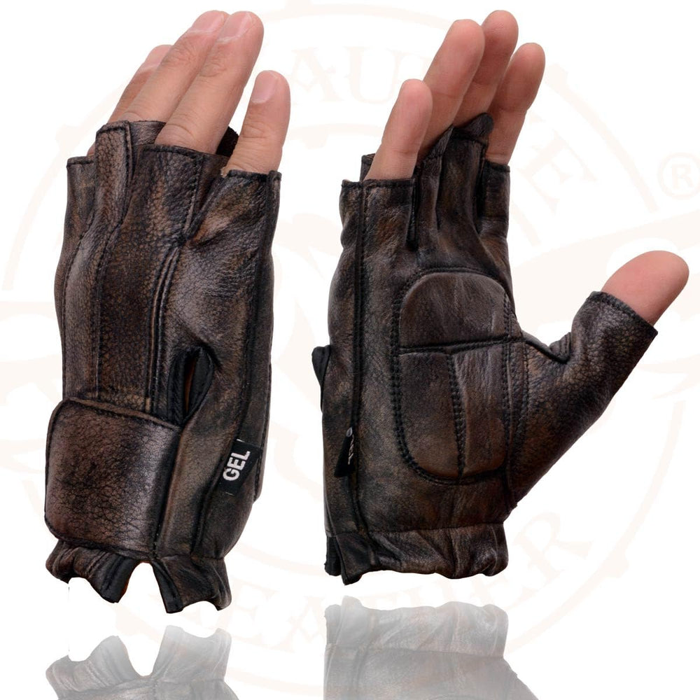 Milwaukee Leather motorcycle gloves fingerless for precise control