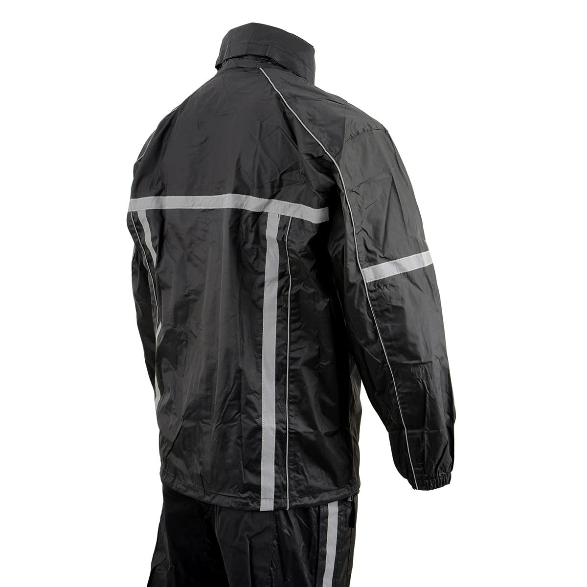 Milwaukee Leather MPM9510 rain suit in action during light rain for riding readiness