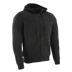 Milwaukee Leather Streetguard hoodie front view showing ride-ready casual style with armor protection.