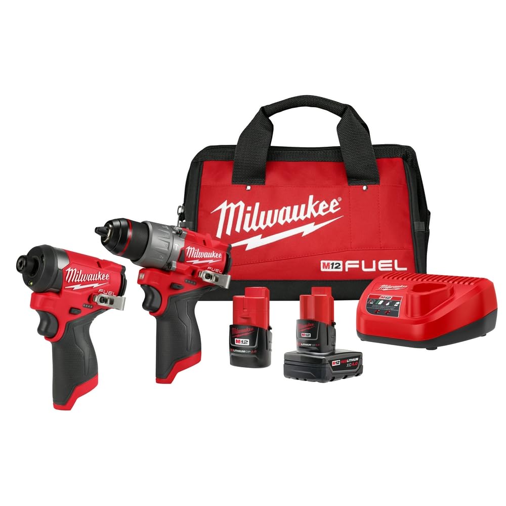 Milwaukee M12 FUEL hammer drill compact form for precise drilling