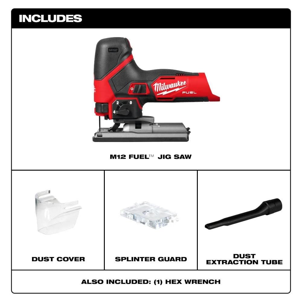 Milwaukee M12 FUEL Jig Saw in use cutting wood for curves