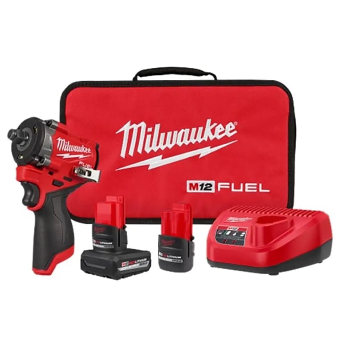 Milwaukee M12 FUEL Stubby half-inch impact wrench kit in-action for tight spaces
