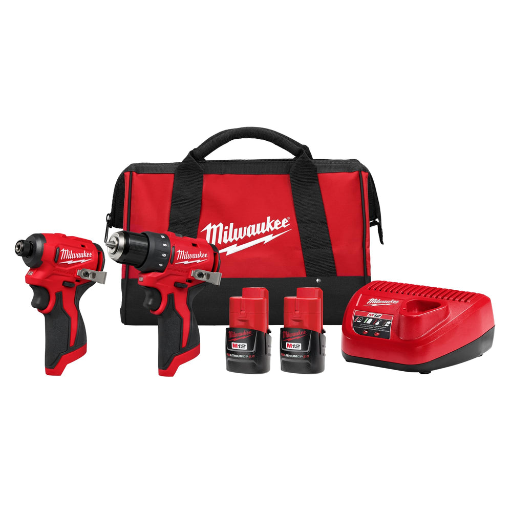 Milwaukee M12 Subcompact drill with compact design for tight spaces.