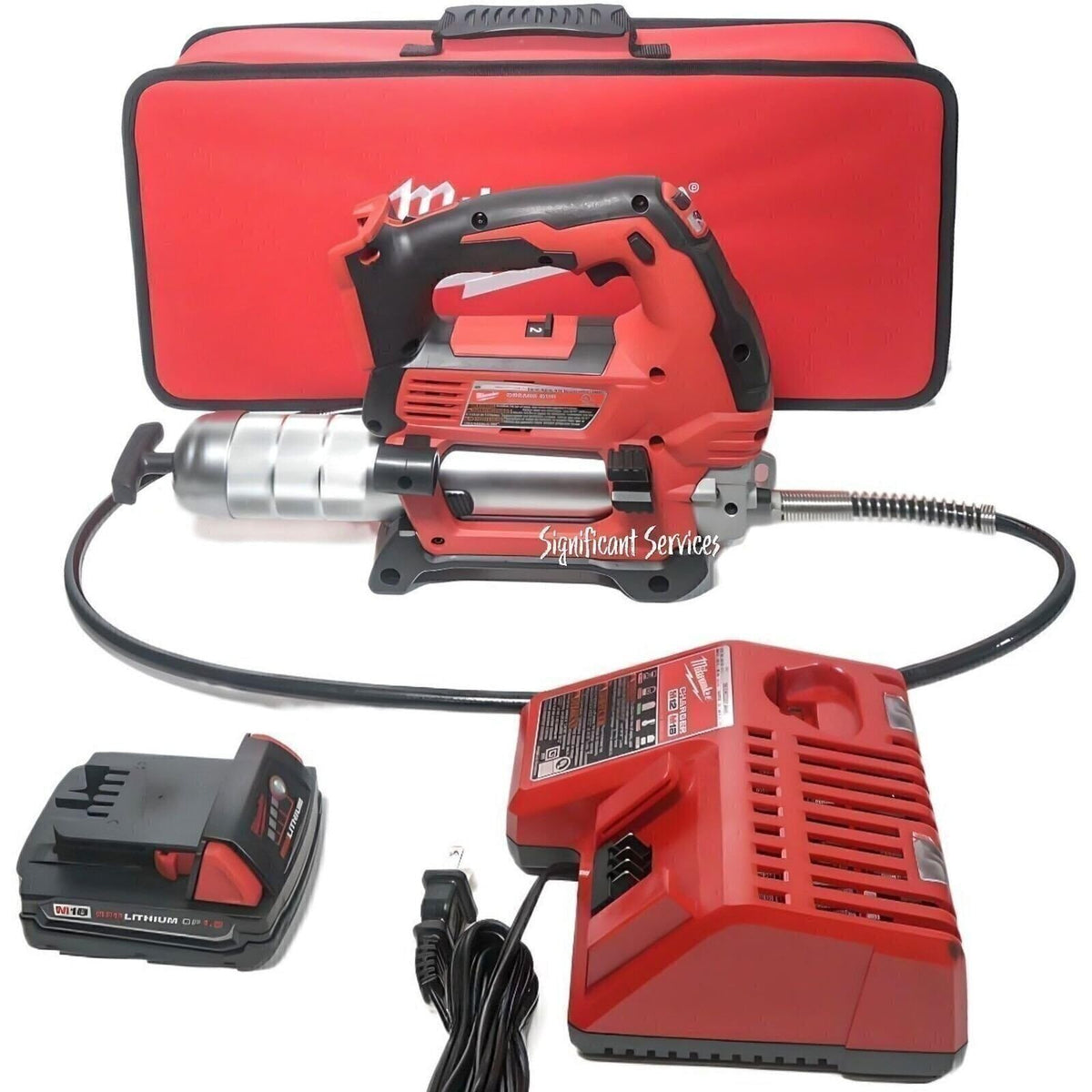 Milwaukee M18 2-speed grease gun kit with 48-inch hose for fast, precise lubrication