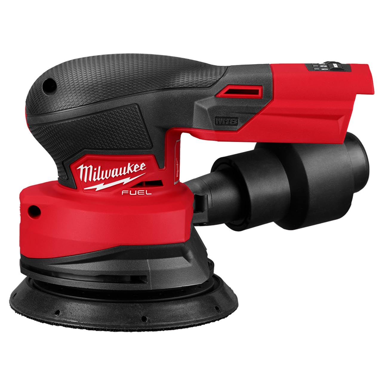 Milwaukee M18 FUEL 5-Inch sander front view for fast material removal