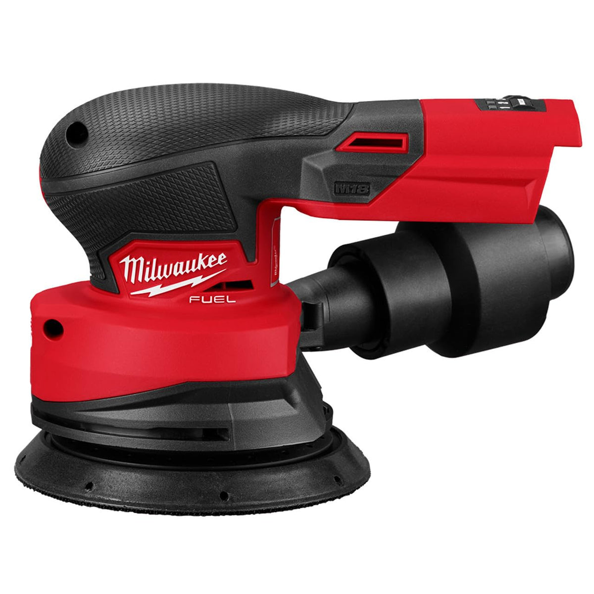 Milwaukee M18 FUEL 5-Inch sander front view for fast material removal