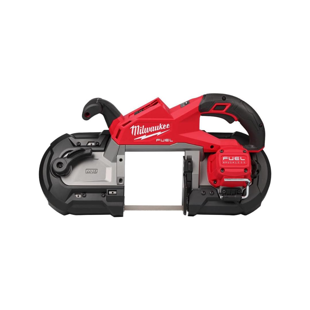 Milwaukee M18 FUEL Deep Cut Band Saw cut brake feature shown for safer cuts
