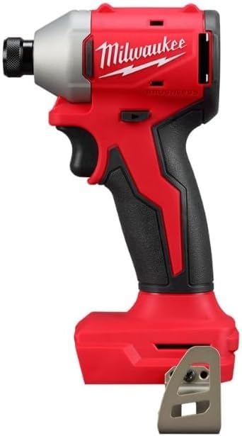 Milwaukee M18TRADE compact brushless 14-hex impact driver in action for tight spaces.