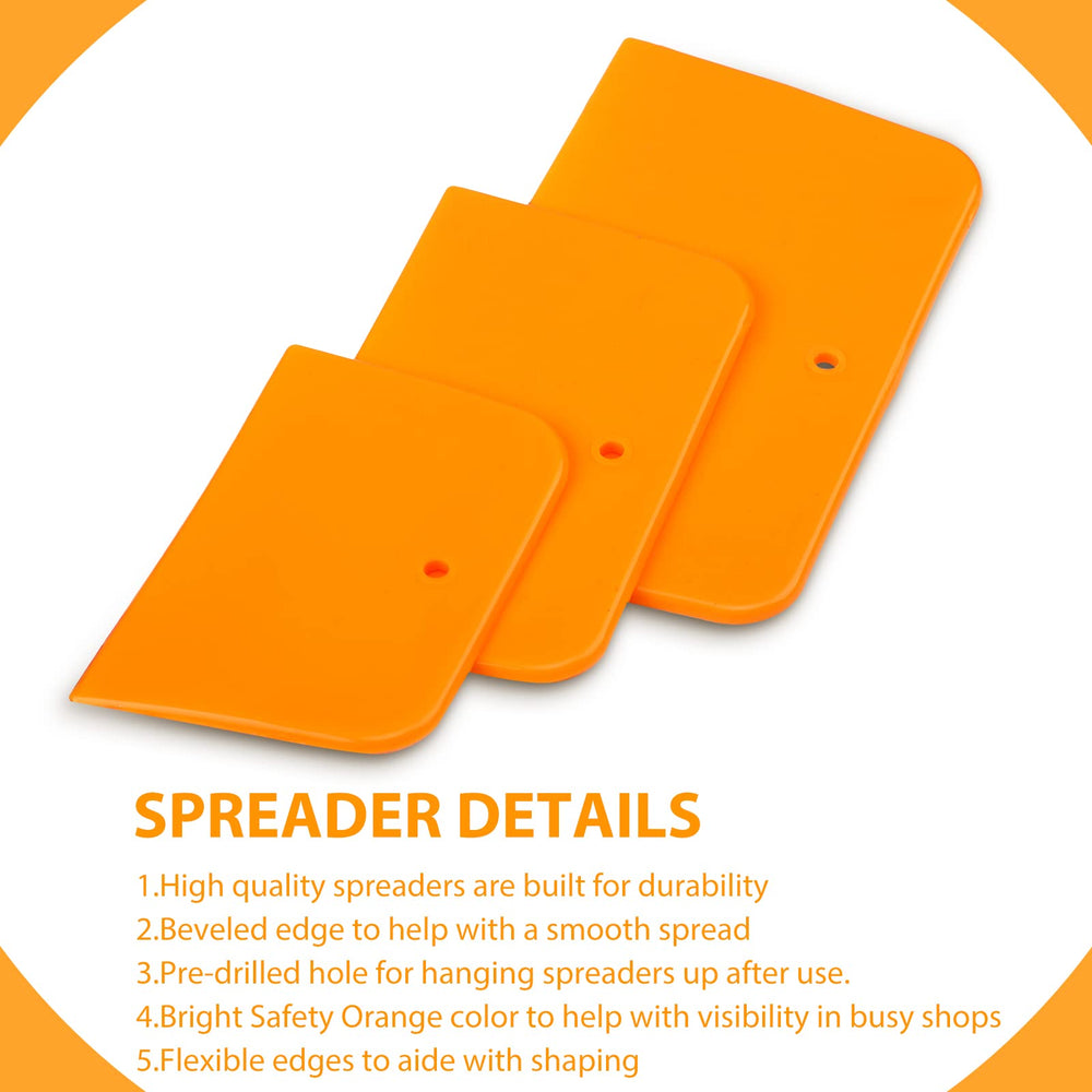 Minatee white mixing board with yellow spreaders for efficient projects