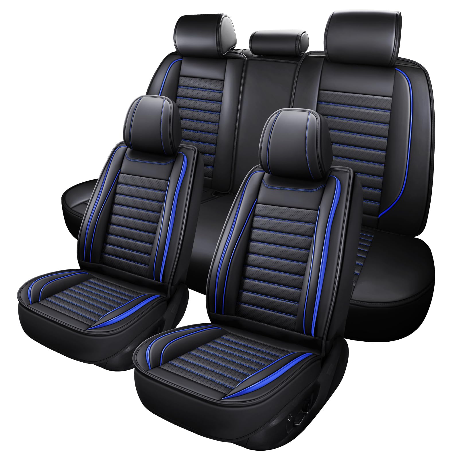MINGBRON leather seat covers full set protecting front and rear seats for a cohesive look