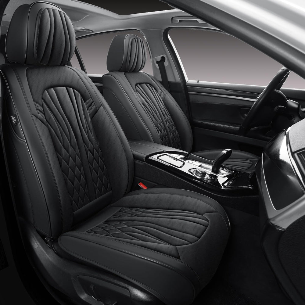 MINGBRON leather seat covers: rear-left seat cover demonstrating coverage and protection.