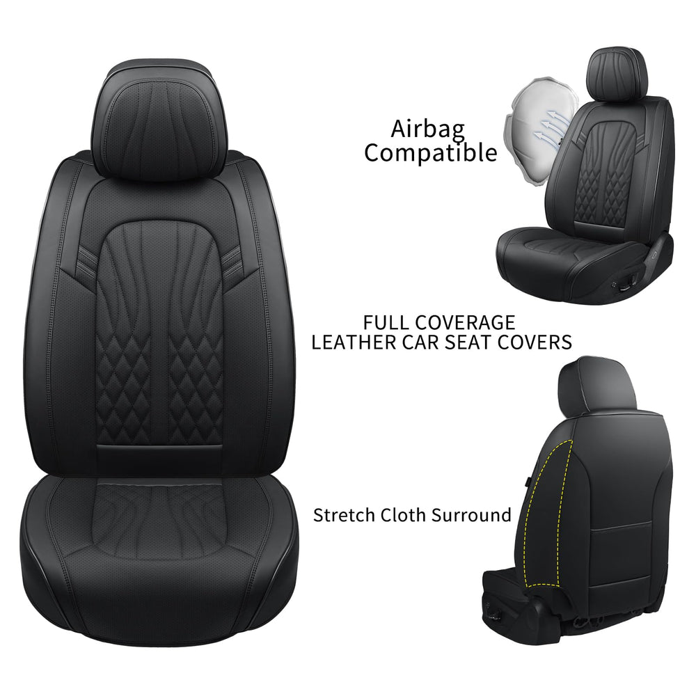 MINGBRON leather seat covers: waterproof layer close-up for easy cleaning.