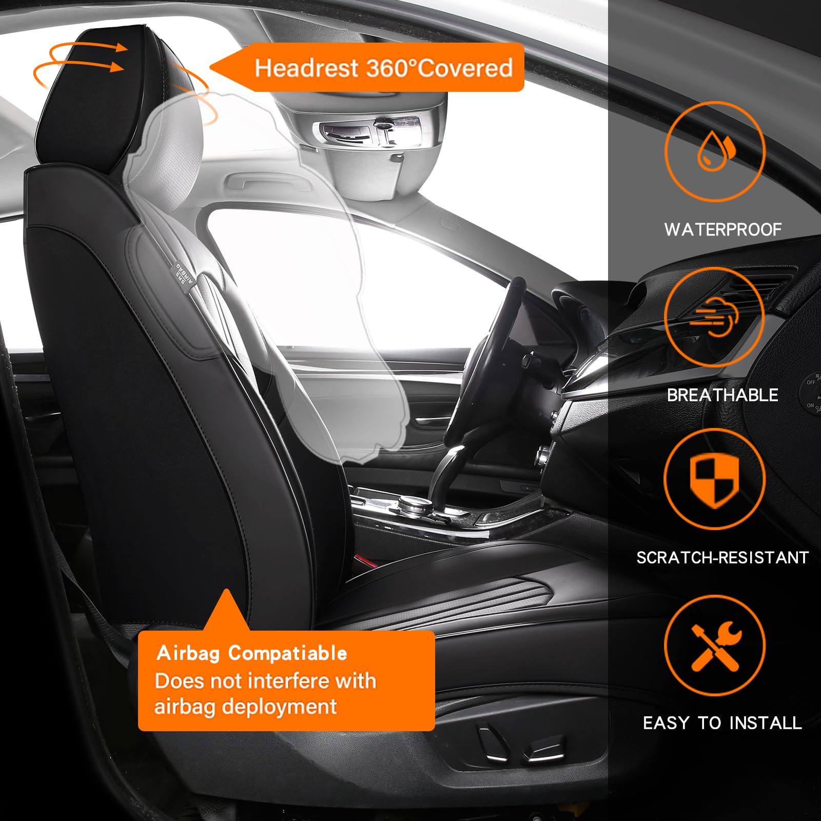 MINGBRON separate headrest covers enable adjustable comfort