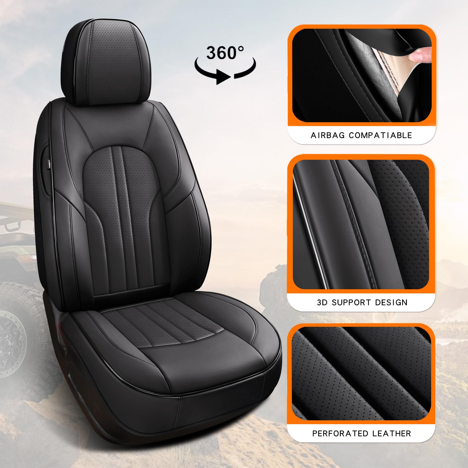 MINGBRON stylish faux leather interior upgrade adds easy maintenance
