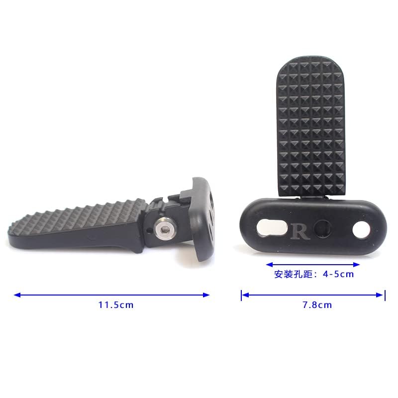 Minho footpegs top view illustrating wide stance for secure foot placement.