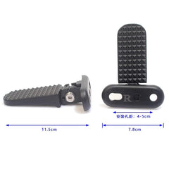 Minho footpegs top view illustrating wide stance for secure foot placement.