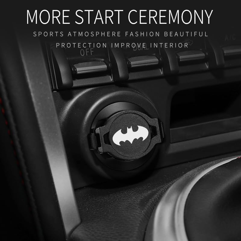 Minsezhi Push Start Button Cover close-up, shows zinc alloy craftsmanship.