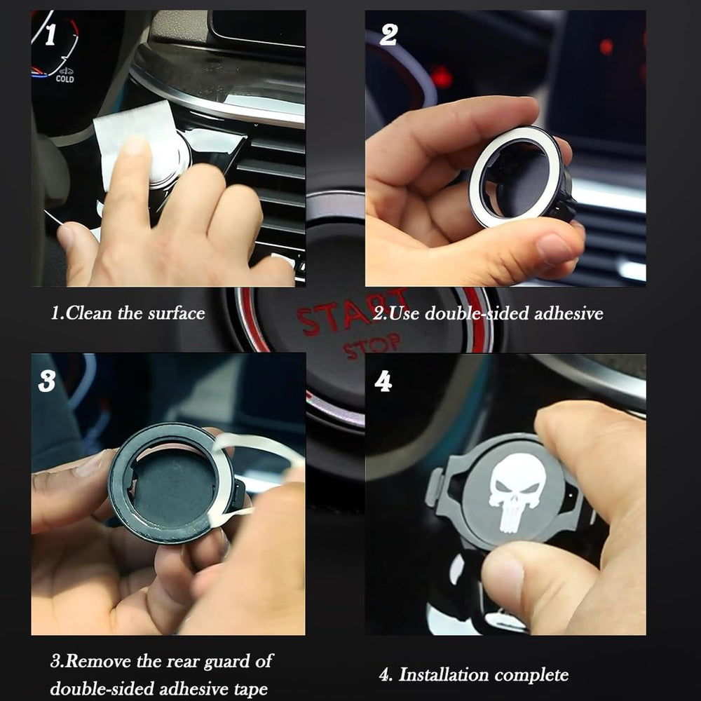 Minsezhi Push Start Button Cover interior upgrade, enhances dashboard styling.