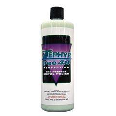 Mint State Gold Zephyr PRO40016 metal polish bottle brightens and protects vehicle metal surfaces.