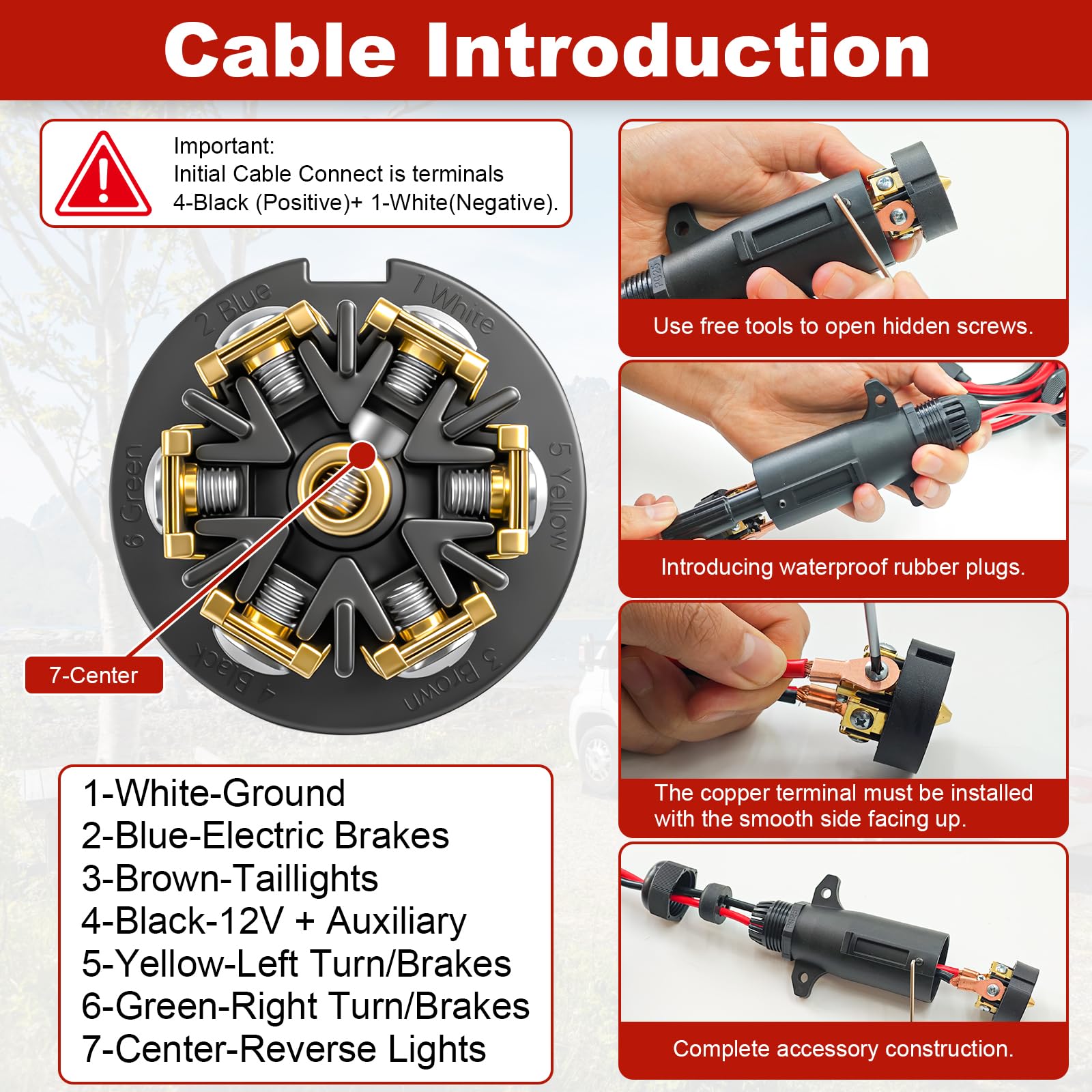 Mioyrxia O-ring quick connector 7pin to 2pin for easy power connection