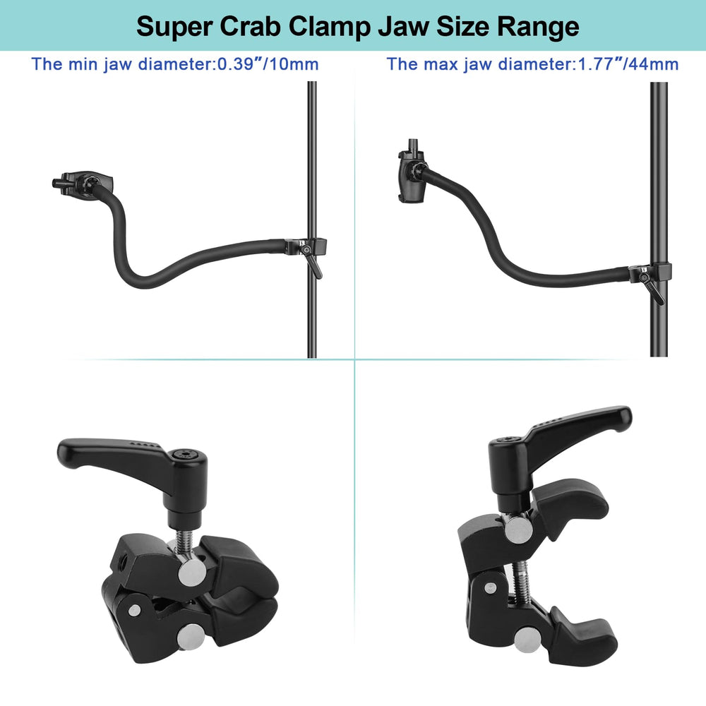 Mippko adjustable jaw clamps securely to rods, desks, and handlebars.