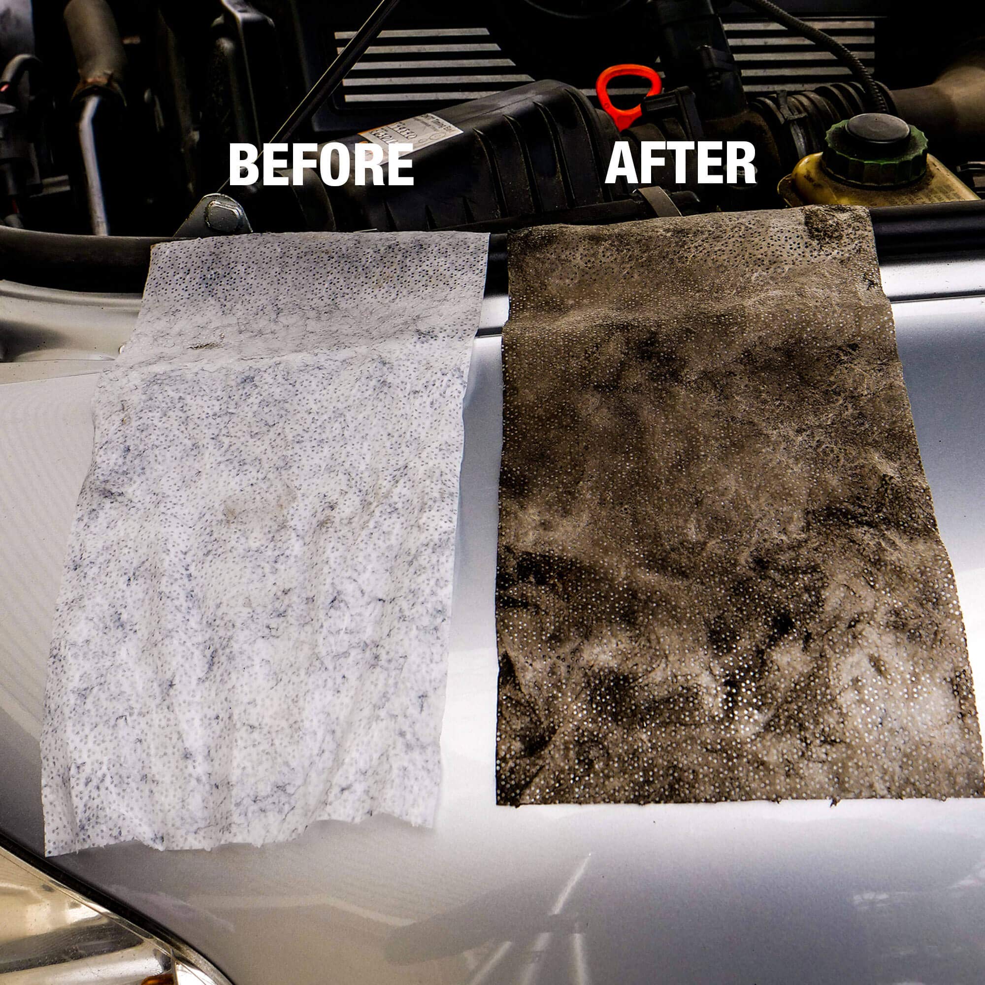 MiracleWipes moisturizing hand wipe protects skin while cleaning the car.