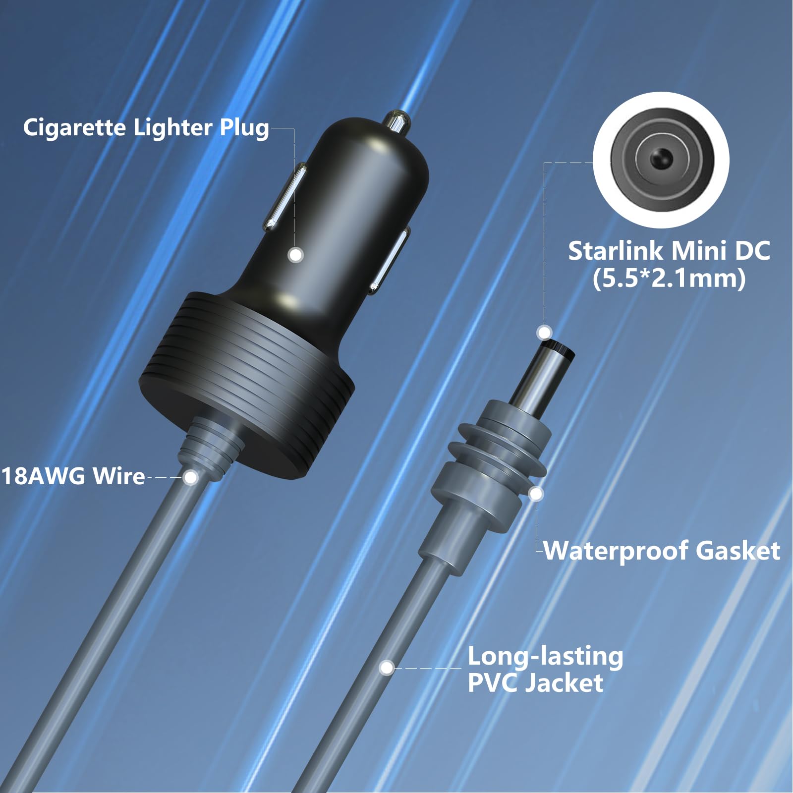 Mirexion Starlink Mini Cable waterproof gasket protects connections in rain or shine.