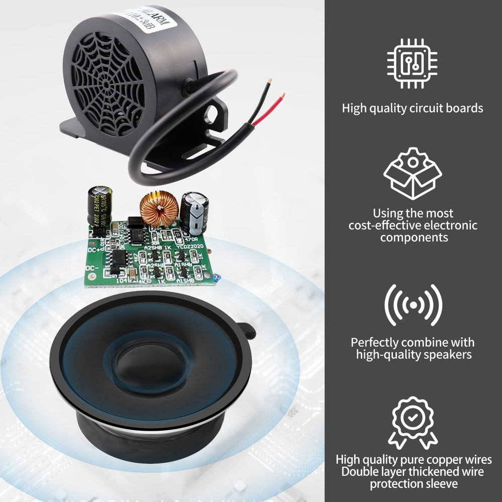 MIRKOO backup alarm industrial beeper, high-volume alert for busy loading zones.