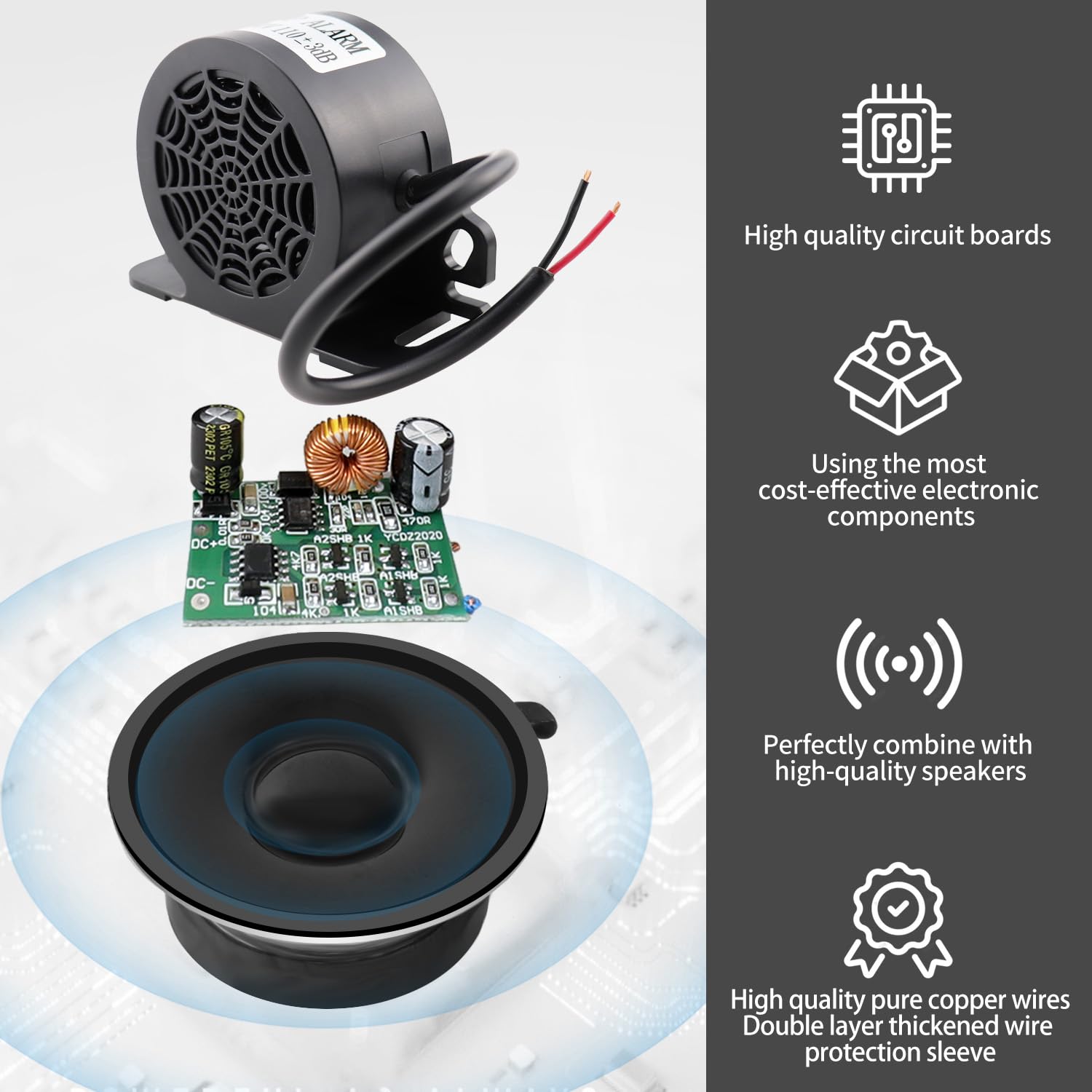 MIRKOO heavy-duty reverse beeper on trucks for clear safety signaling.