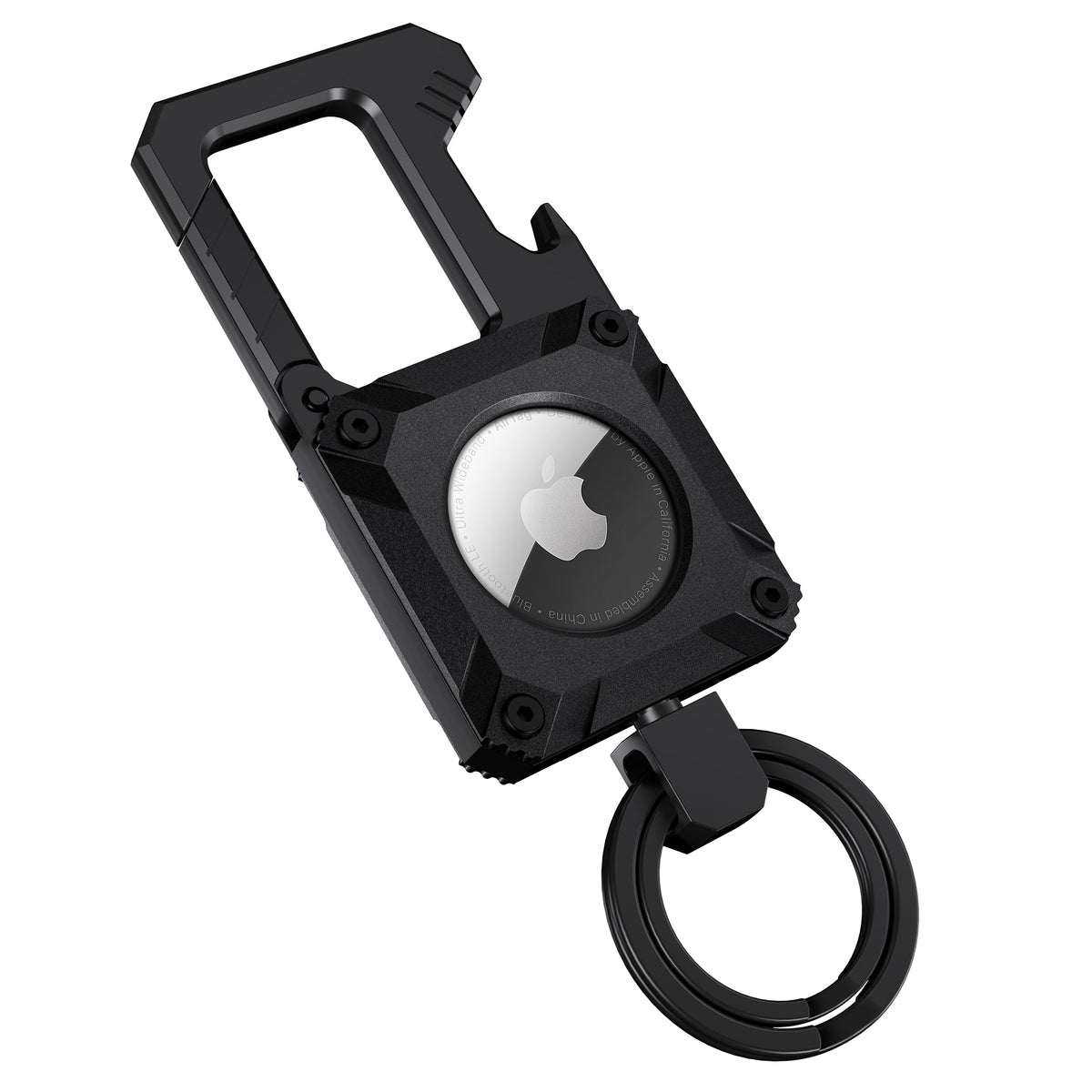 Miroddi AirTag holder keychain with secure Airtag slot and rings