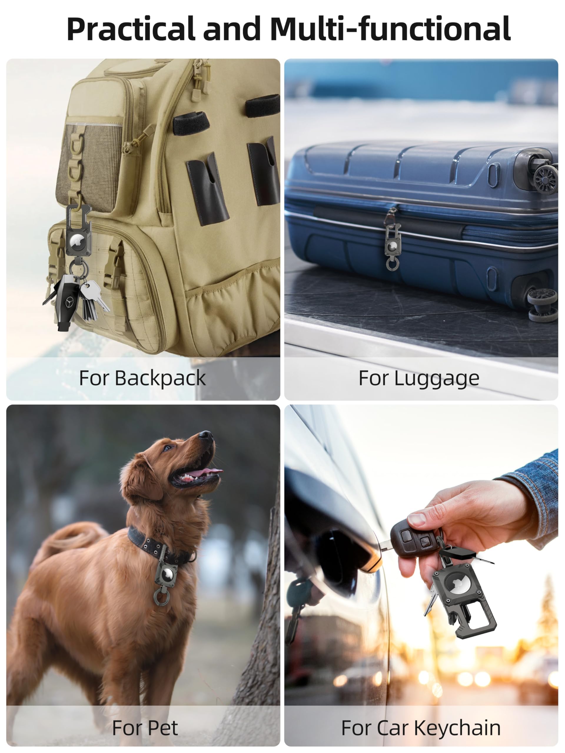 Miroddi carabiner with spring buckle enables secure attachment.