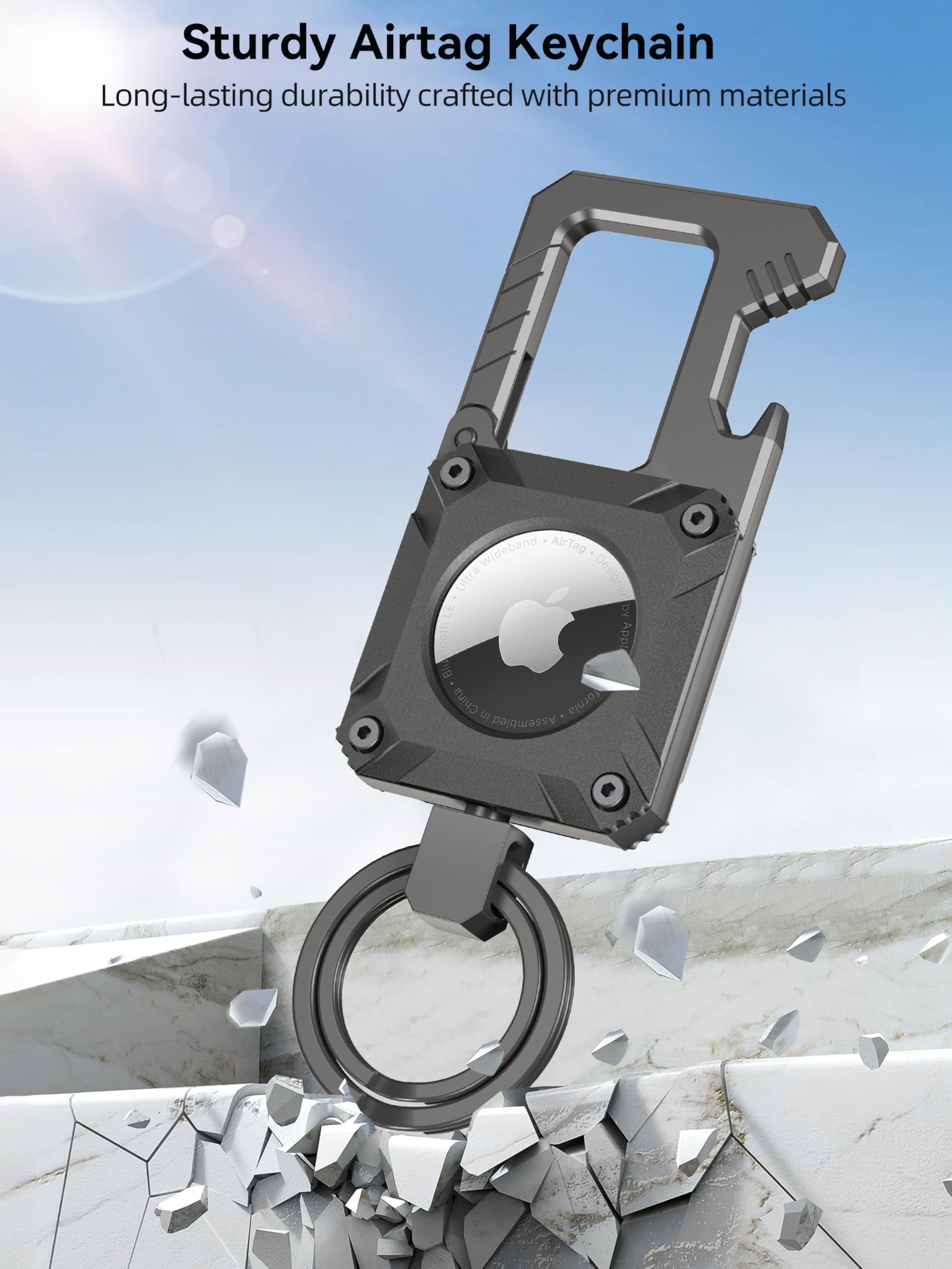 Miroddi IP67 waterproof keychain withstands rain and outdoor use.