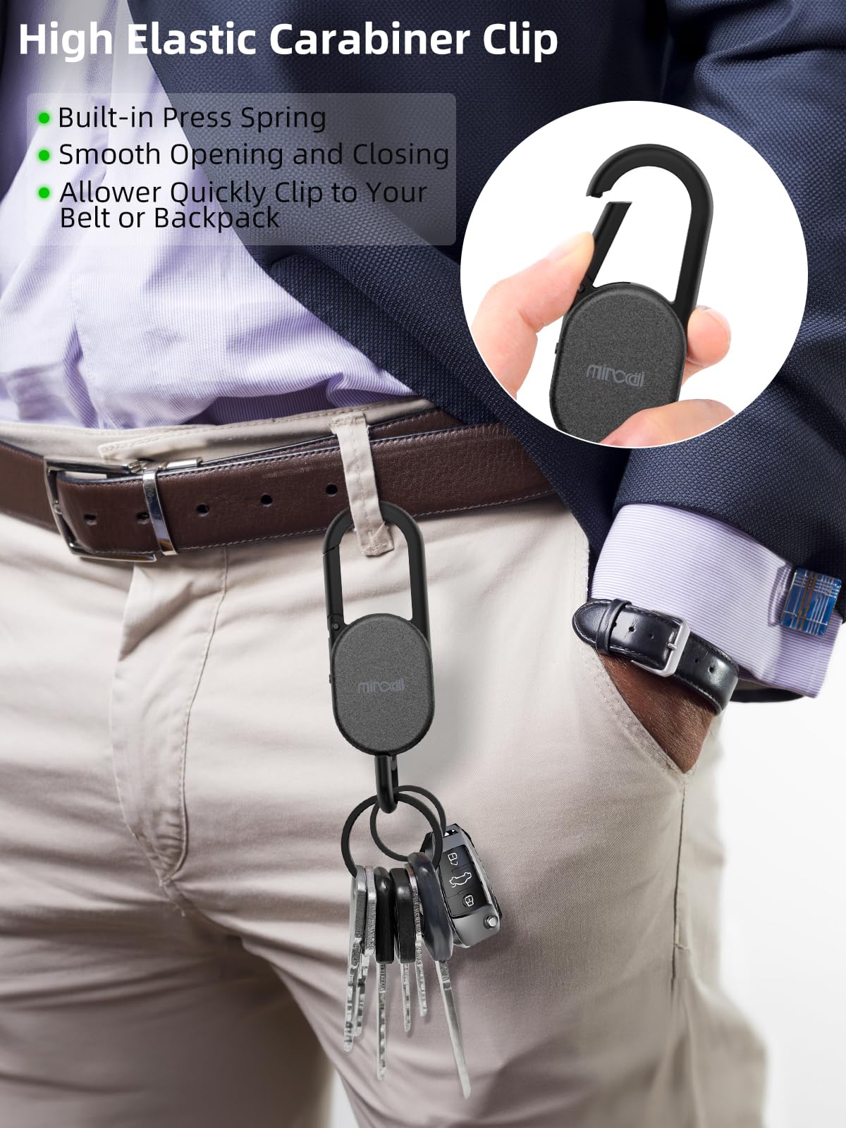 Miroddi 360-degree hook stores car and home keys securely