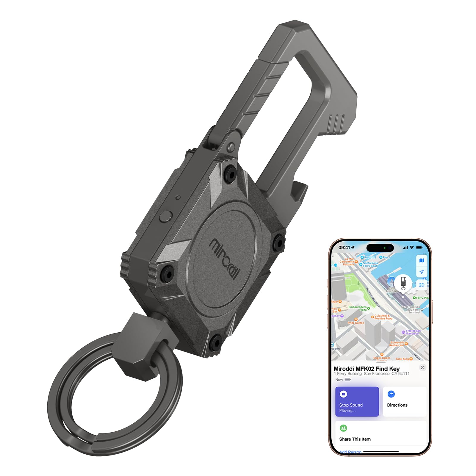 Miroddi keychain tracker dual rings organize car and house keys for quick access.