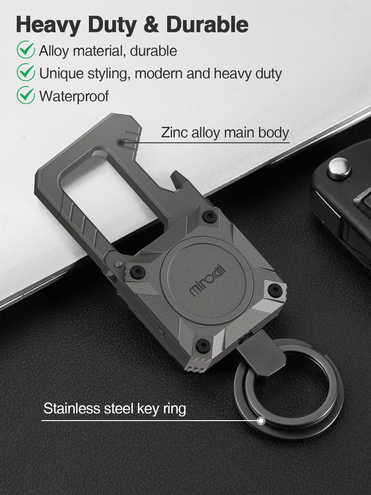 Miroddi keychain tracker Find My compatibility for iOS alerts.