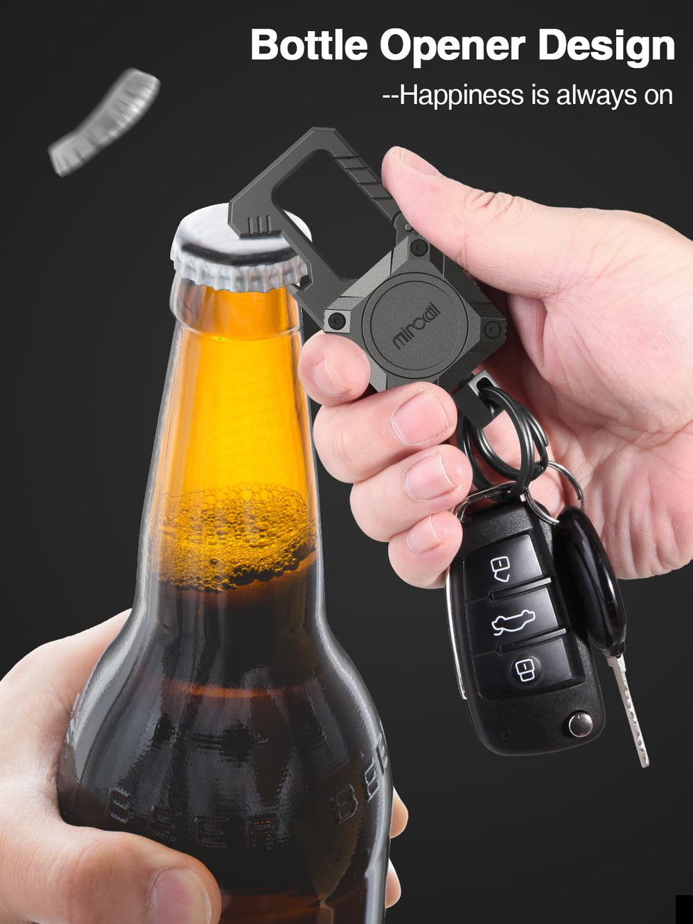 Miroddi keychain tracker heavy duty carabiner for secure attachment.