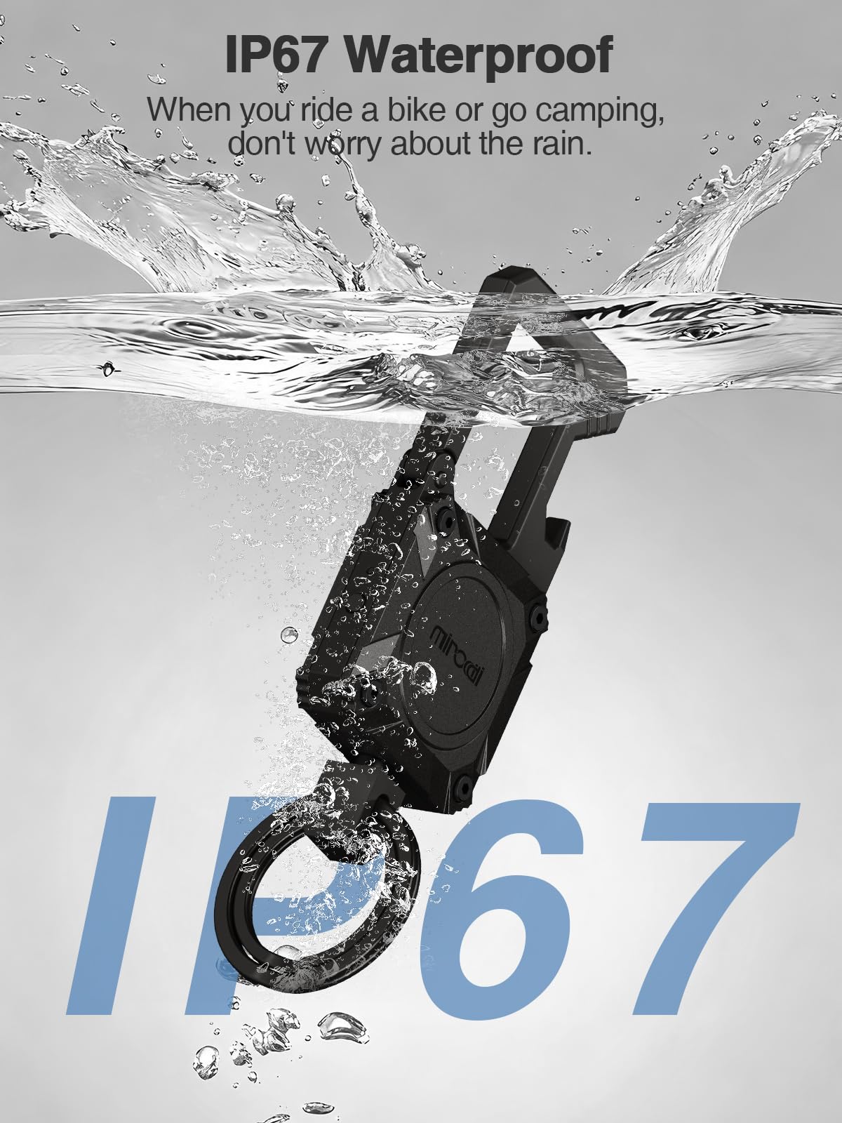 Miroddi keychain tracker IP67 waterproof and durable