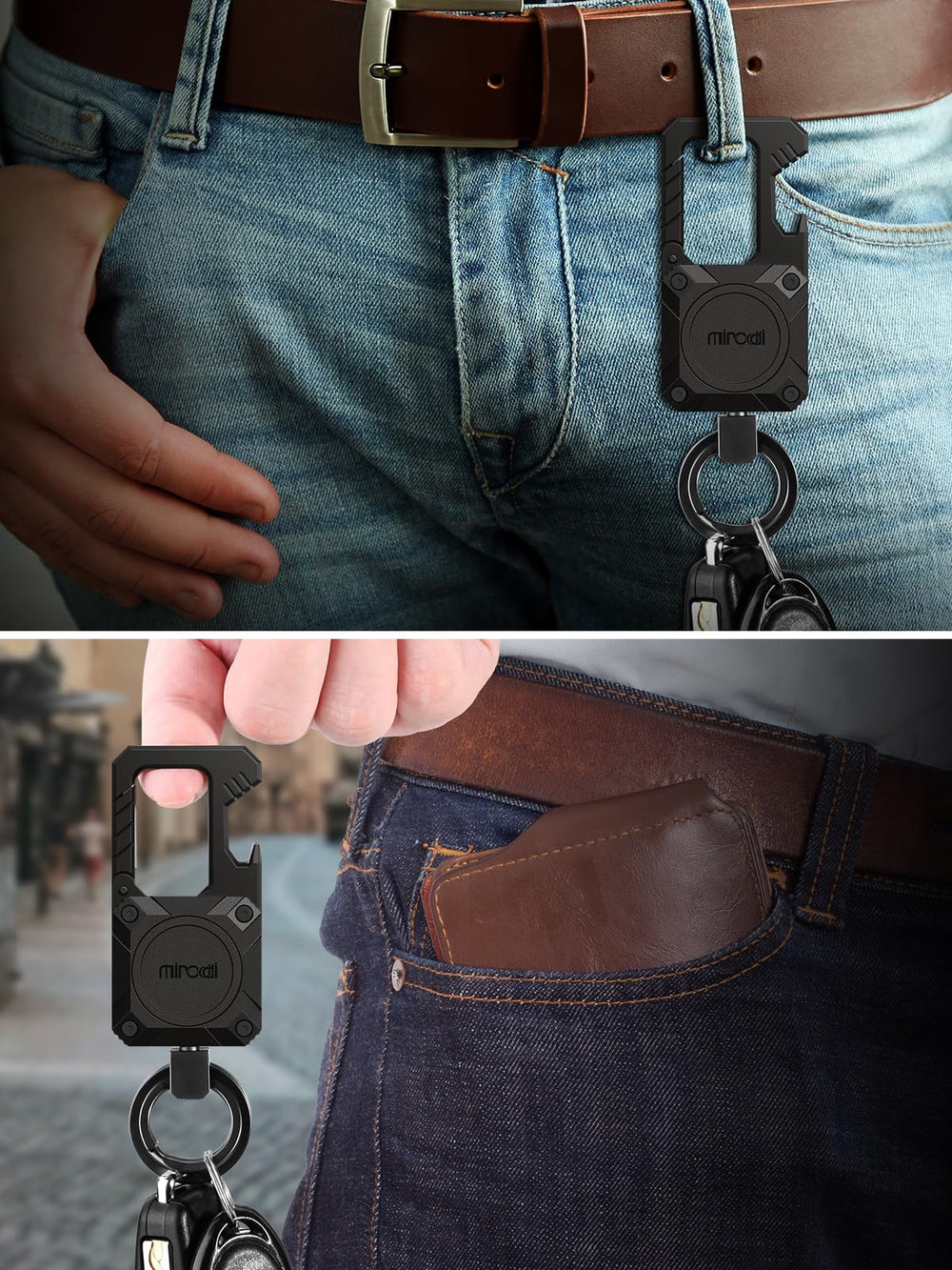 Miroddi keychain tracker zinc alloy finish with polished look
