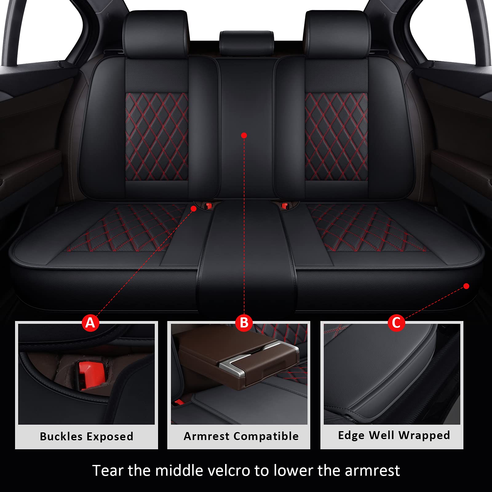 MIROZO seat covers with front and back pockets for essentials